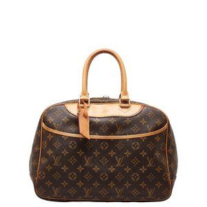 Louis Vuitton Monogram Deauville Handbag M47270 Brown PVC Leather Women's LOU...
